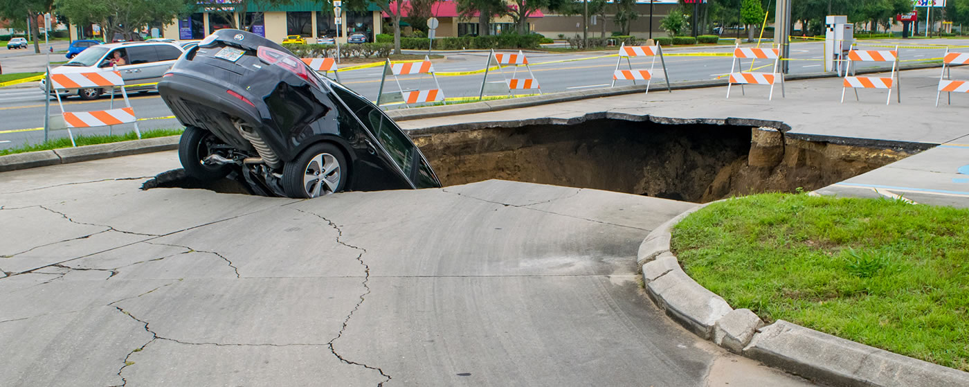 Car in sinkhole